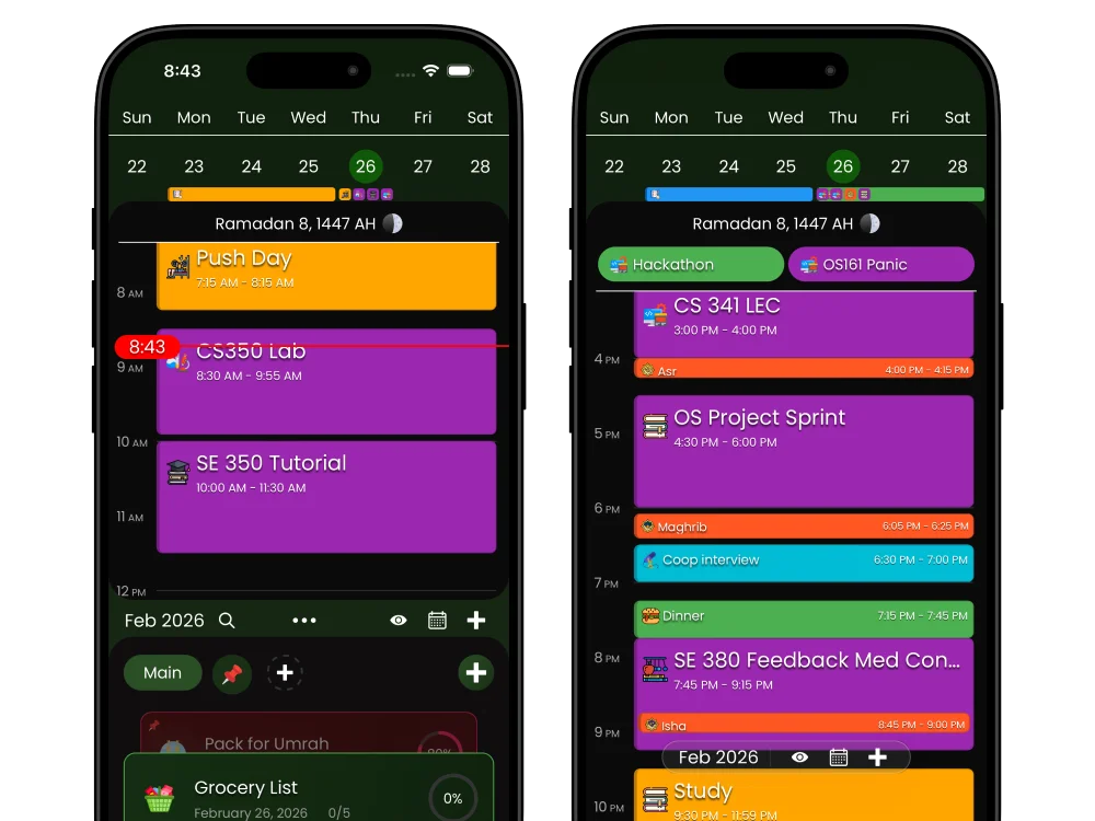 Calendar & Tasks screenshot